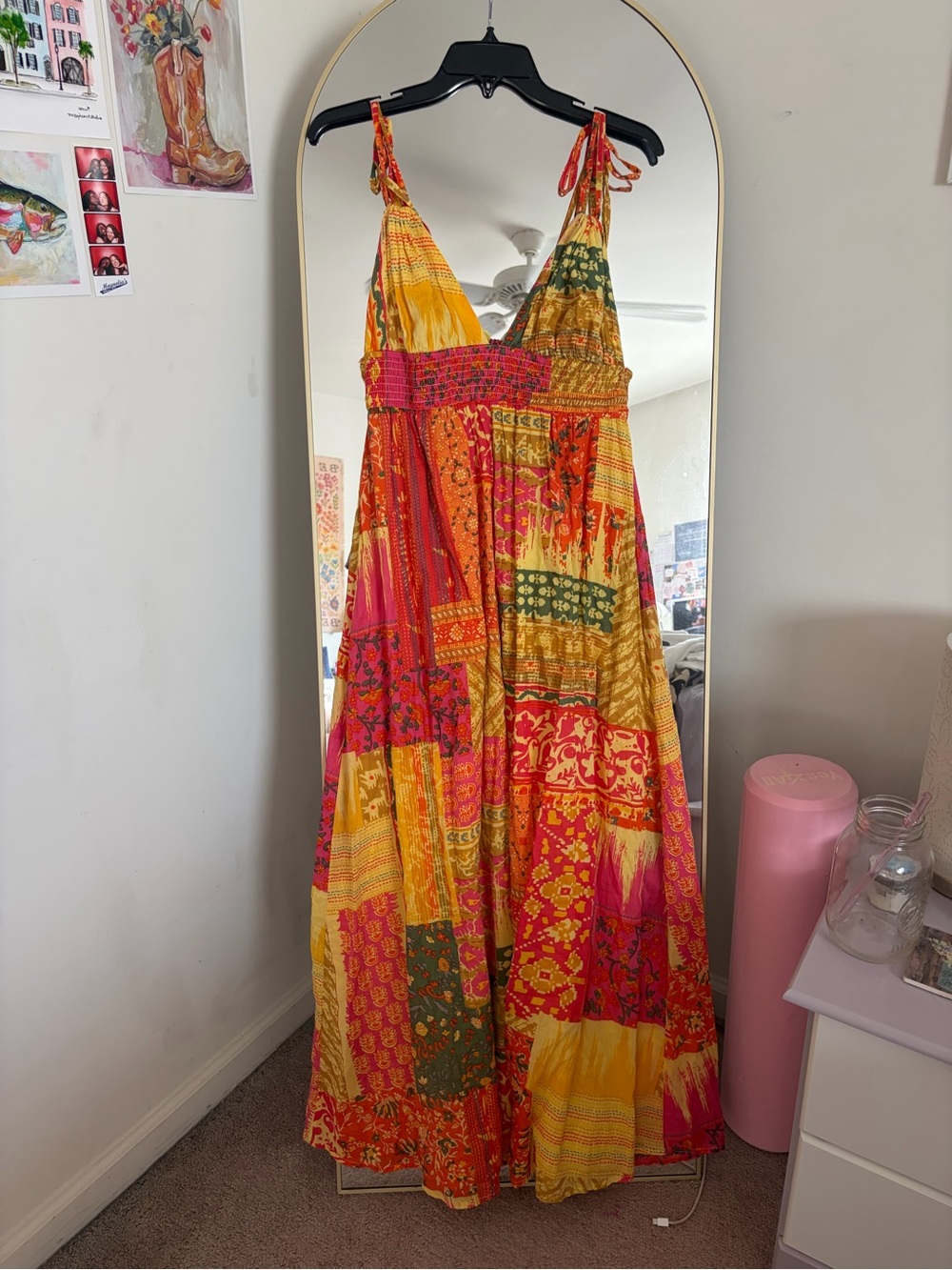 Encreme Boutique Bohemian Patchwork Maxi Dress - Multicolor